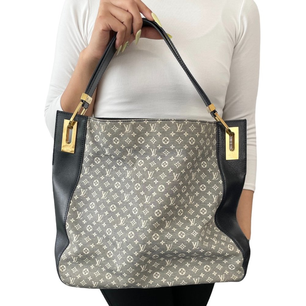 LOUIS VUITTON Monogram Idylle Rendez-Vous Tote Bag Cotton Blend Dark Blue RankAB